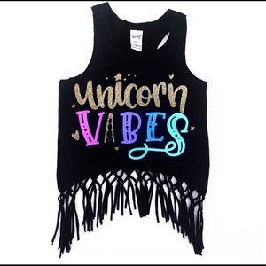 Unicorn Vibes kid crop top